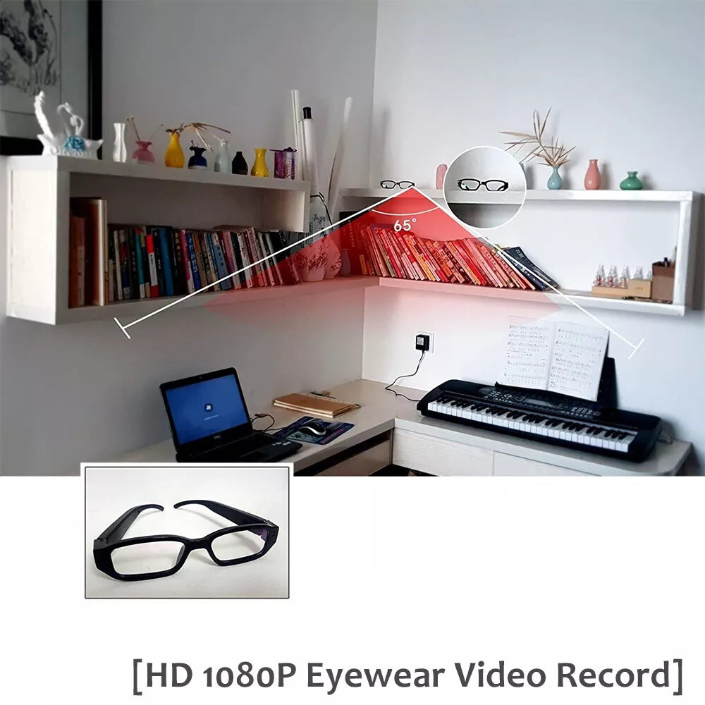 HD 1080P Video Camera Recorder Camera Glasses Mini DVR Sports Running Eyeglass