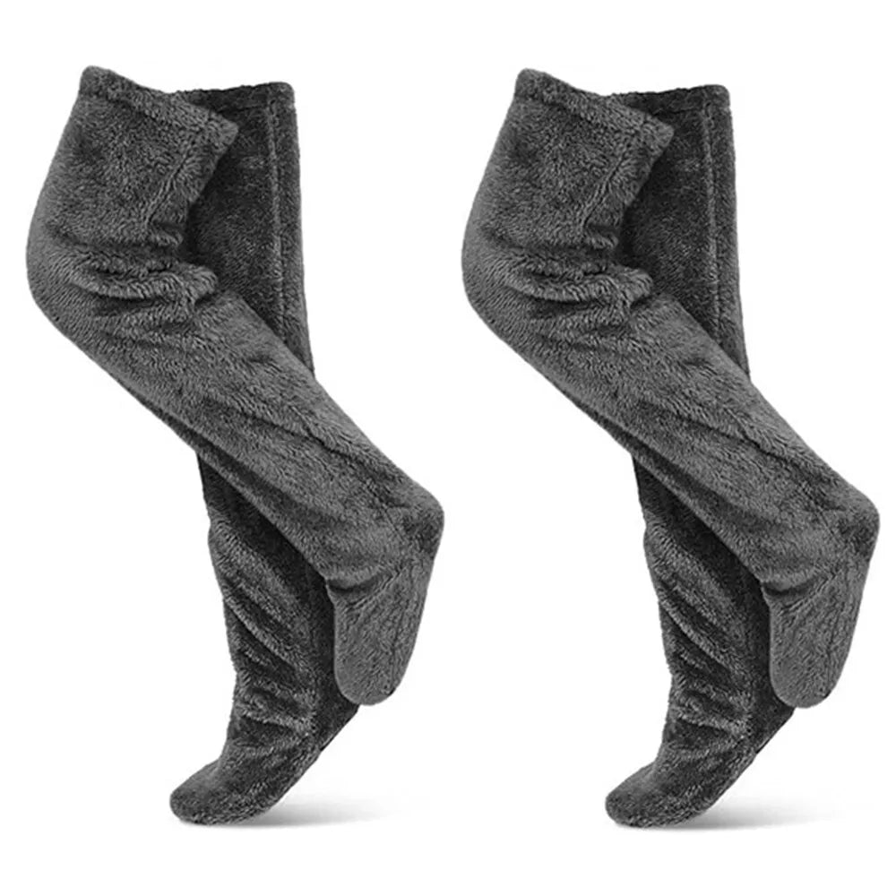 High Fuzzy Socks Over Knee Winter Leg Warmers Plush Slipper Sleeping Cozy Socks