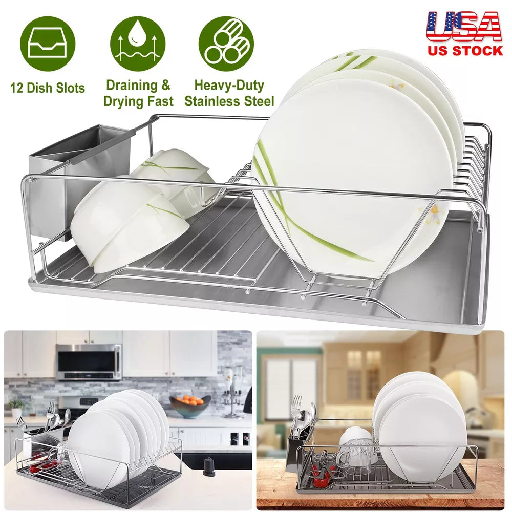 Stainless Steel Dish Drying Rack – Durable, Rust-Resistant & Spacious