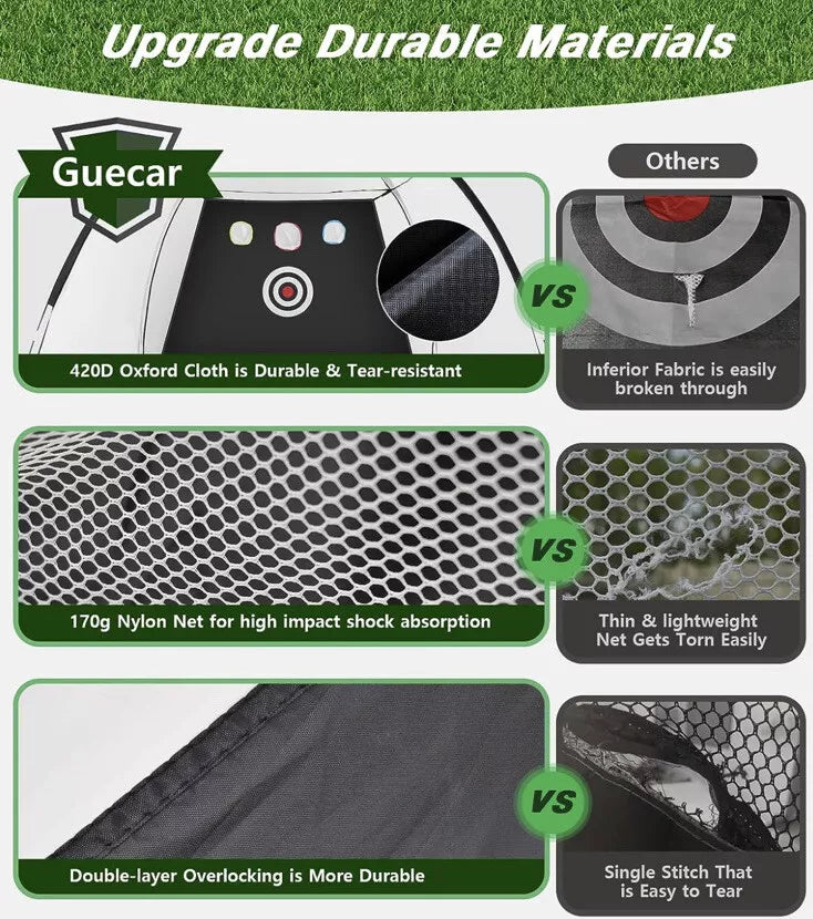 Golf Practice Hitting Net Ball Turf Tee Set for Indoor Backyard Portable