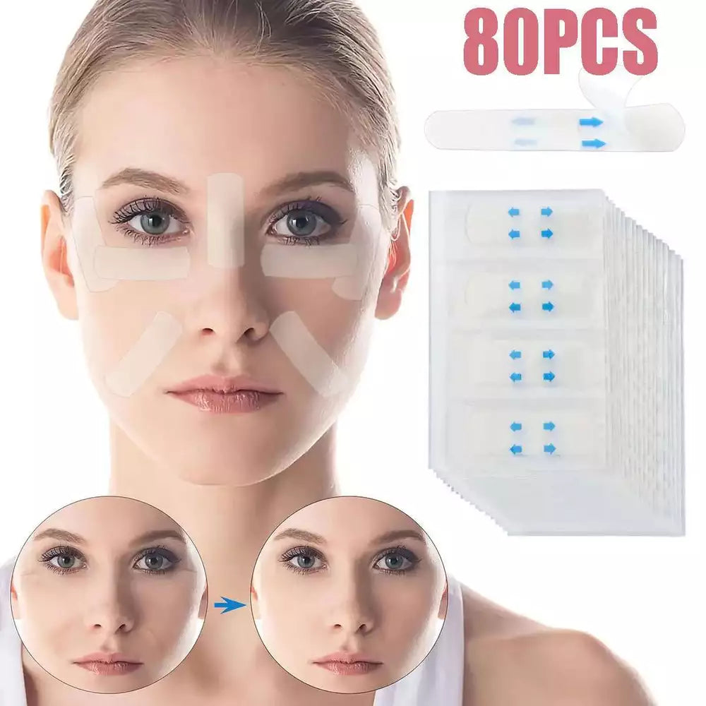 80Pcs Anti Wrinkle Patches Instant Face Neck Eye Lift Face Lift V Tapes Tape