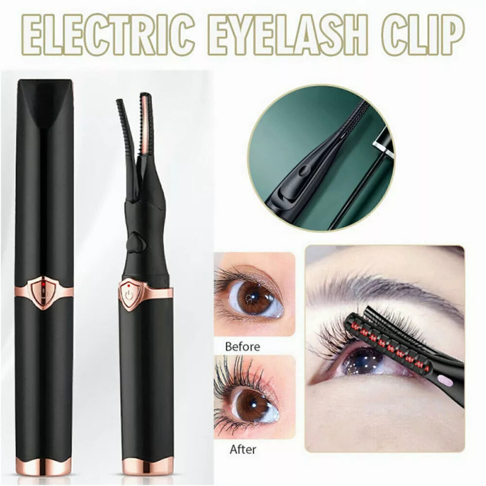 Electric Heated Eyelash Curler USB Rechargeable Makeup Curling Tool Long Lasting