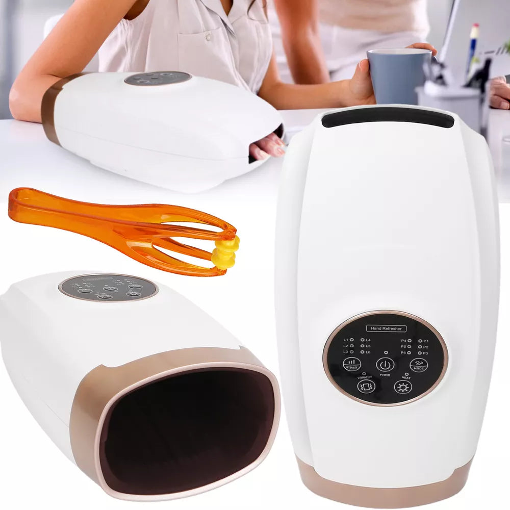 Cordless Electric Hand Massager 6Level Therapy Machine Pressure Pain Relief Heat