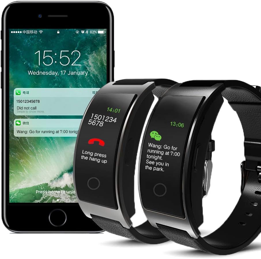 OLED Display Bluetooth Sync Fitness Smart Watch Bracelet Heart Rate Pedometer