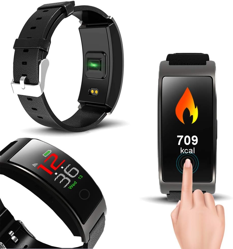 OLED Display Bluetooth Sync Fitness Smart Watch Bracelet Heart Rate Pedometer