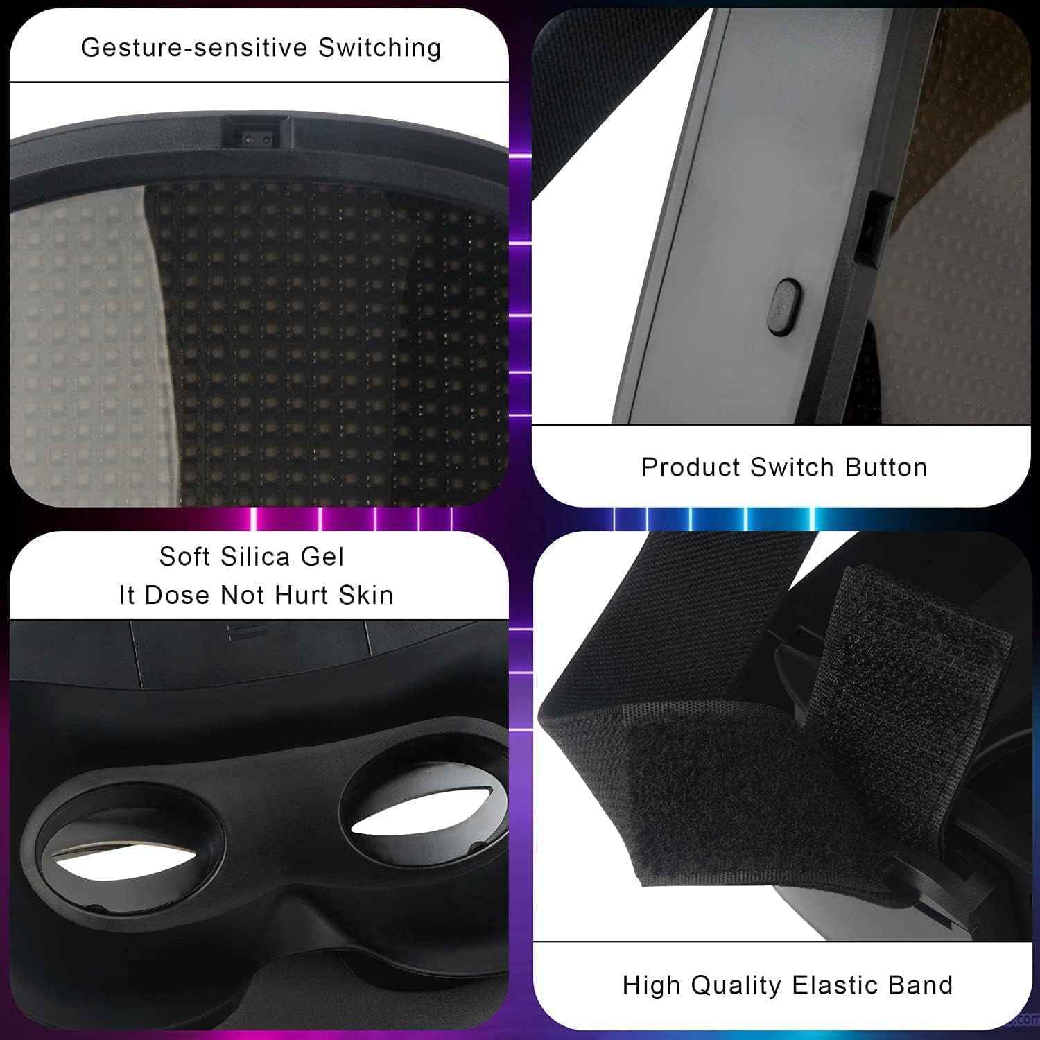 Rechargeable Led Mask with Bluetooth Programable App Control