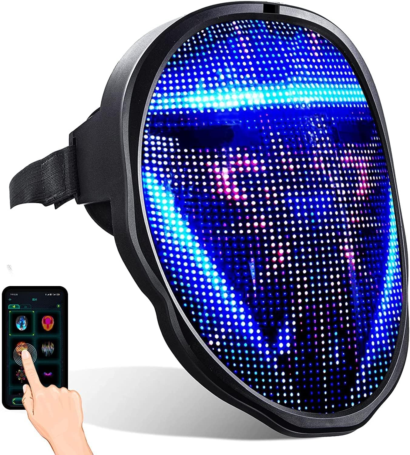 Rechargeable Led Mask with Bluetooth Programable App Control